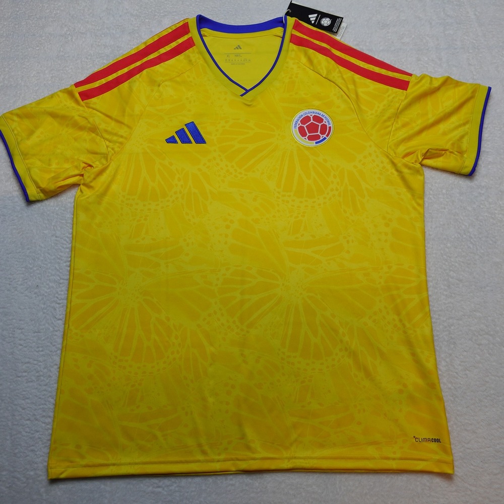 Adidas Colombia Jersey Mens XL Yellow FCF Home Soccer Shirt JL6972